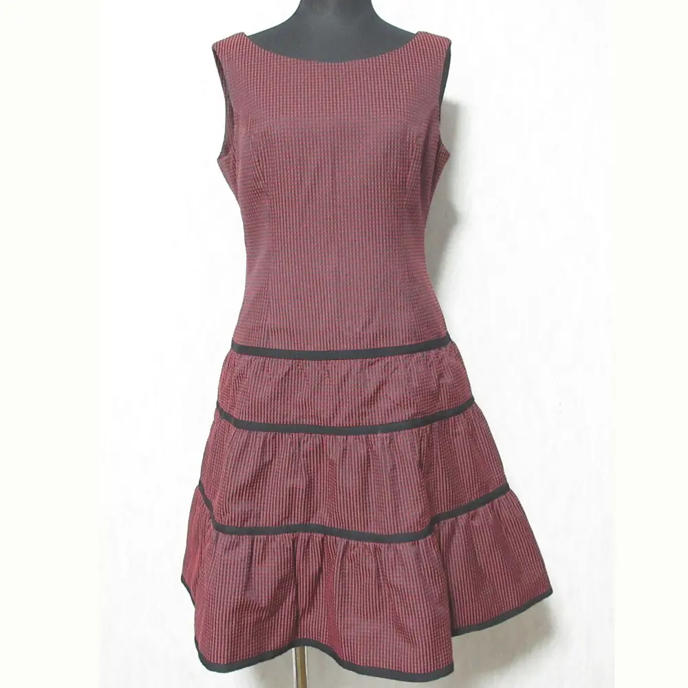 Rene ルネ ノースリーブ ティアードワンピース 6236490 サイズ36 レッド