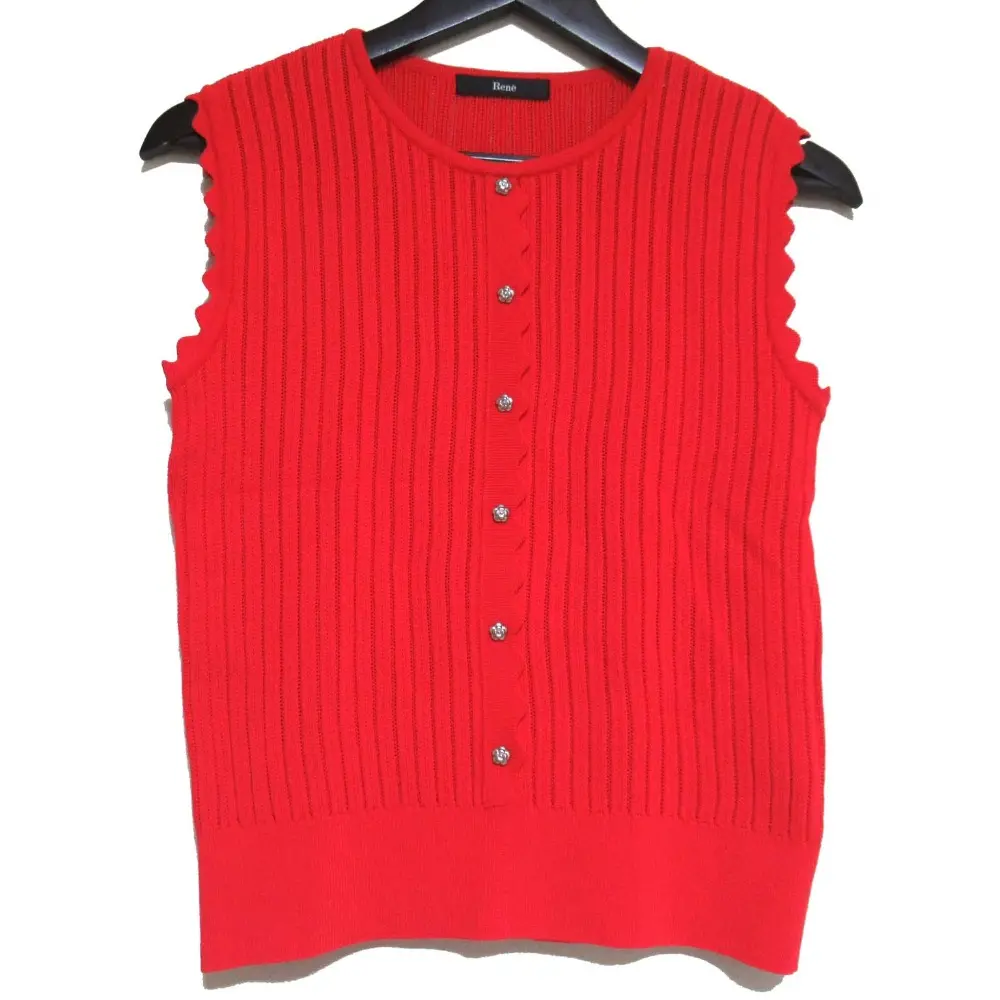 24SS Rene ルネ Knit Pullover ニットプルオーバーブラウス 5422130 サイズ36 レッド
