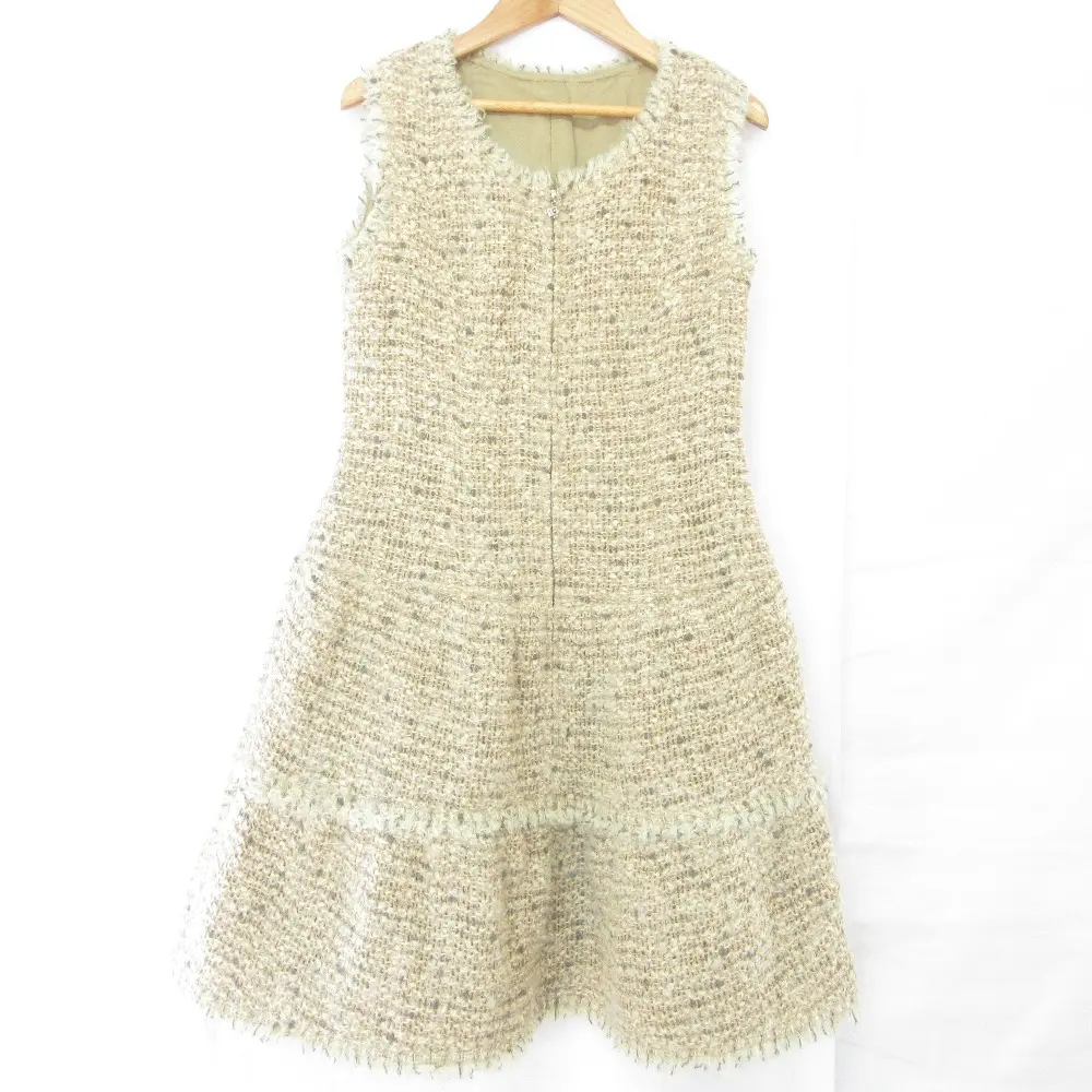 Rene ルネ ノースリーブ ツイードワンピース 6246120 サイズ36 ベージュ