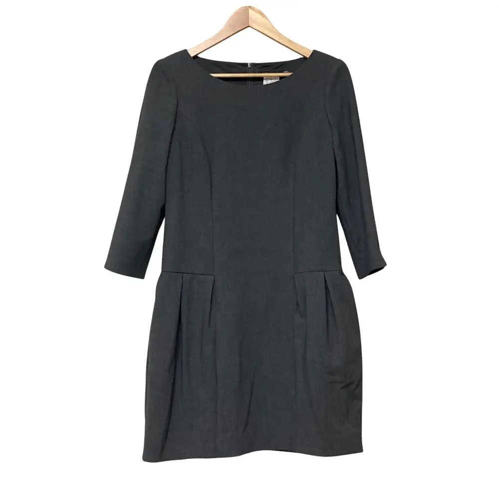 Rene ルネ ベーシック ストレッチ 七分袖 ワンピース サイズ38 グレー