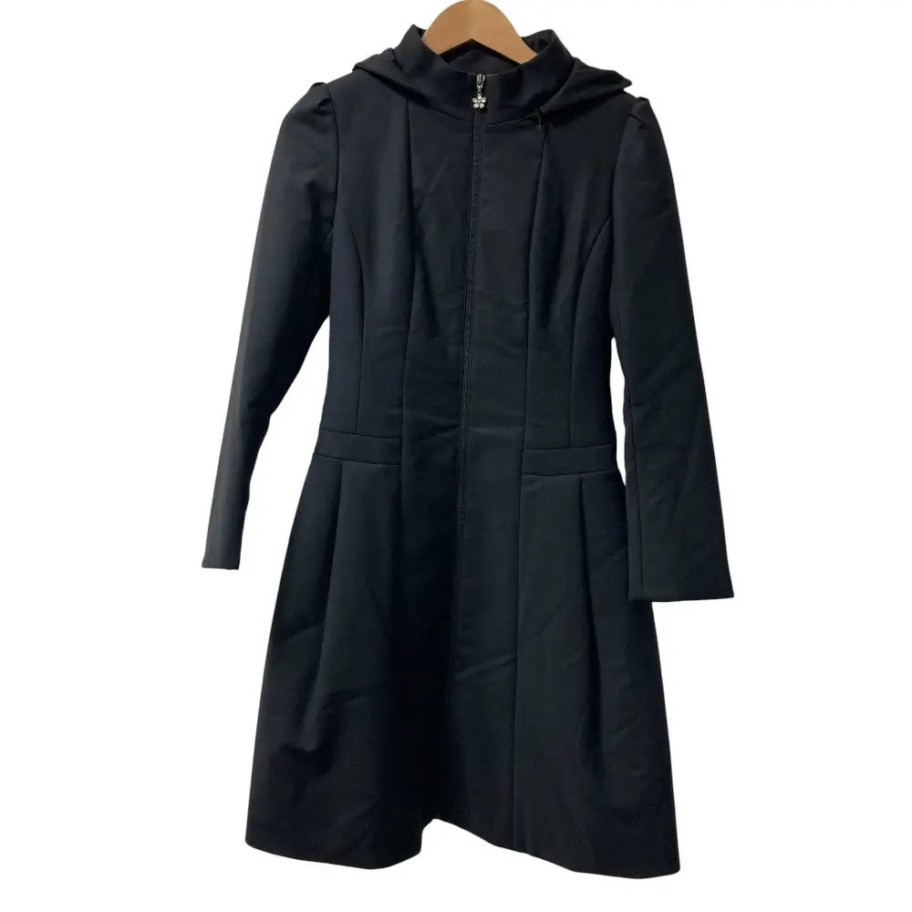 Rene basic ルネ ベーシック フード付き パデッドフレアロングコート サイズ34 ブラック