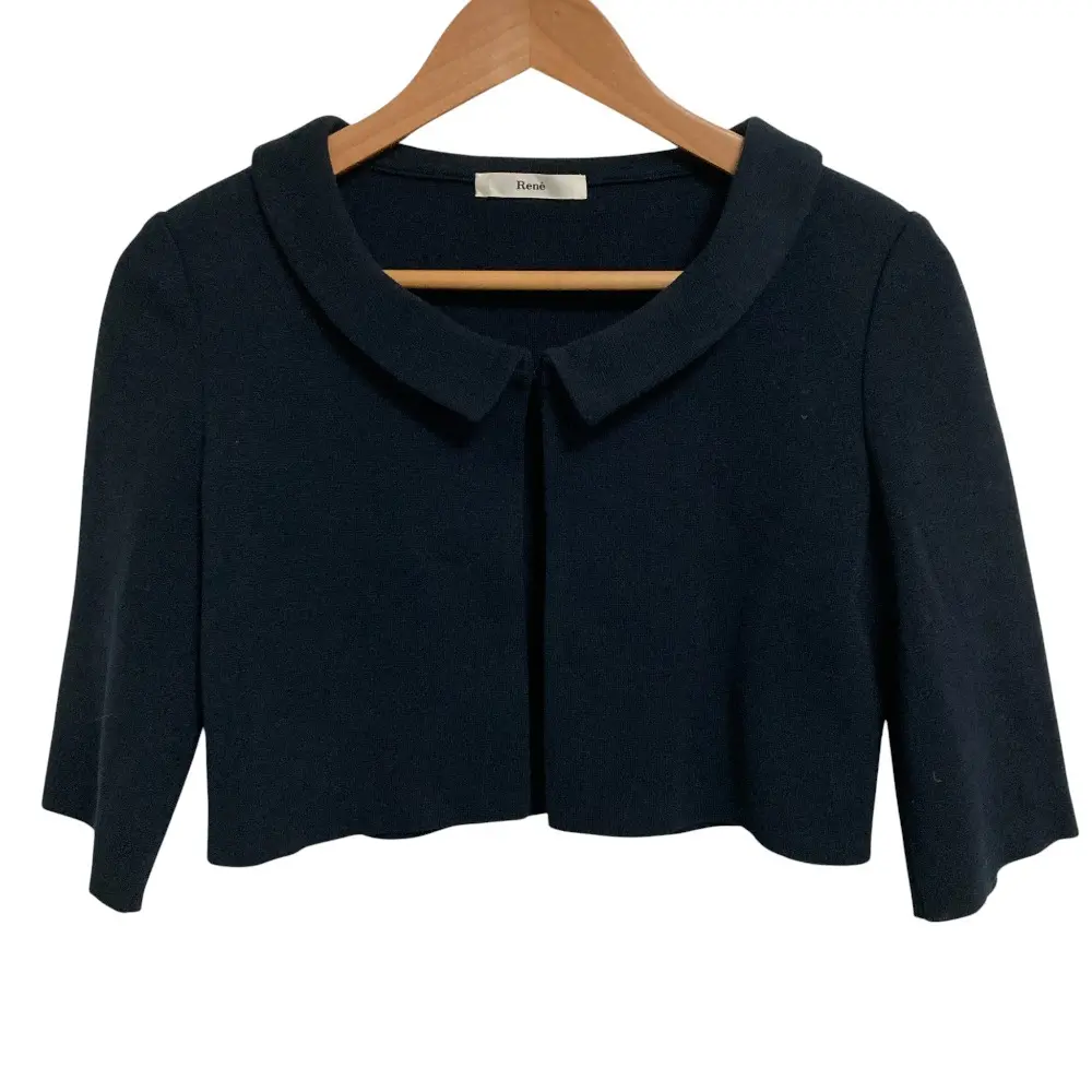 Rene ルネ ショートニット ボレロ ジャケット 6822770 36サイズ ネイビー