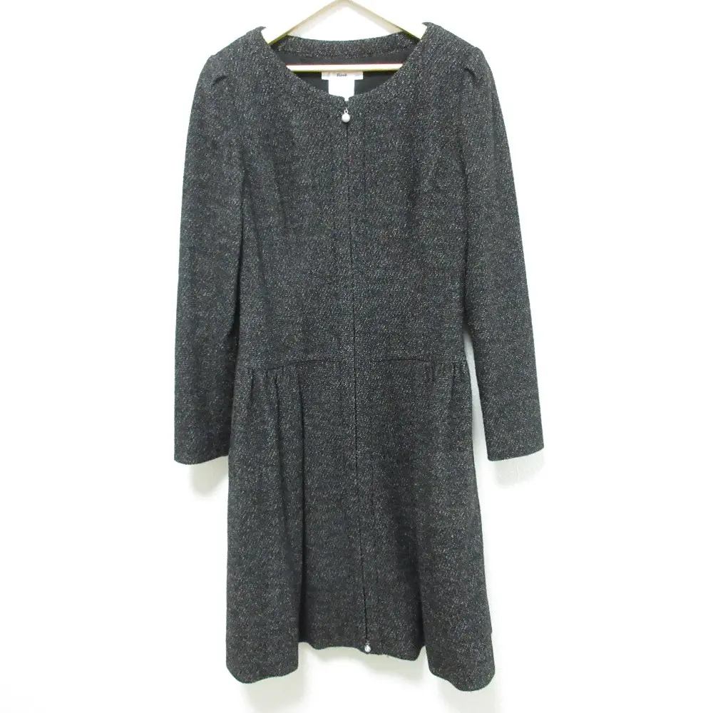 Rene ルネ ツイード パールジップ コート 6746170 サイズ36 ブラック