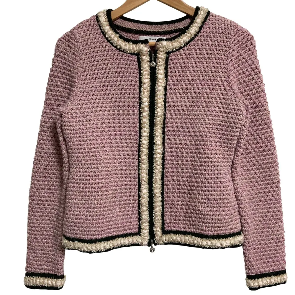 Rene ルネ ノーカラー ジップ ニット ジャケット カーディガン サイズ38 ピンクの買取実績【2025年08月】