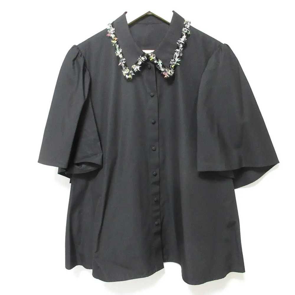 Rene ルネ 2024年モデル フレアスリーブ シャツ ブラウス 6431020 サイズ36 ブラック