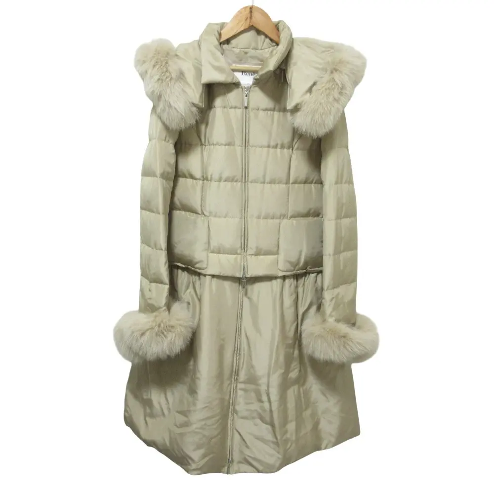 Rene ルネ フォックスファー シルク ダウンコート 6838360 38 ベージュ
