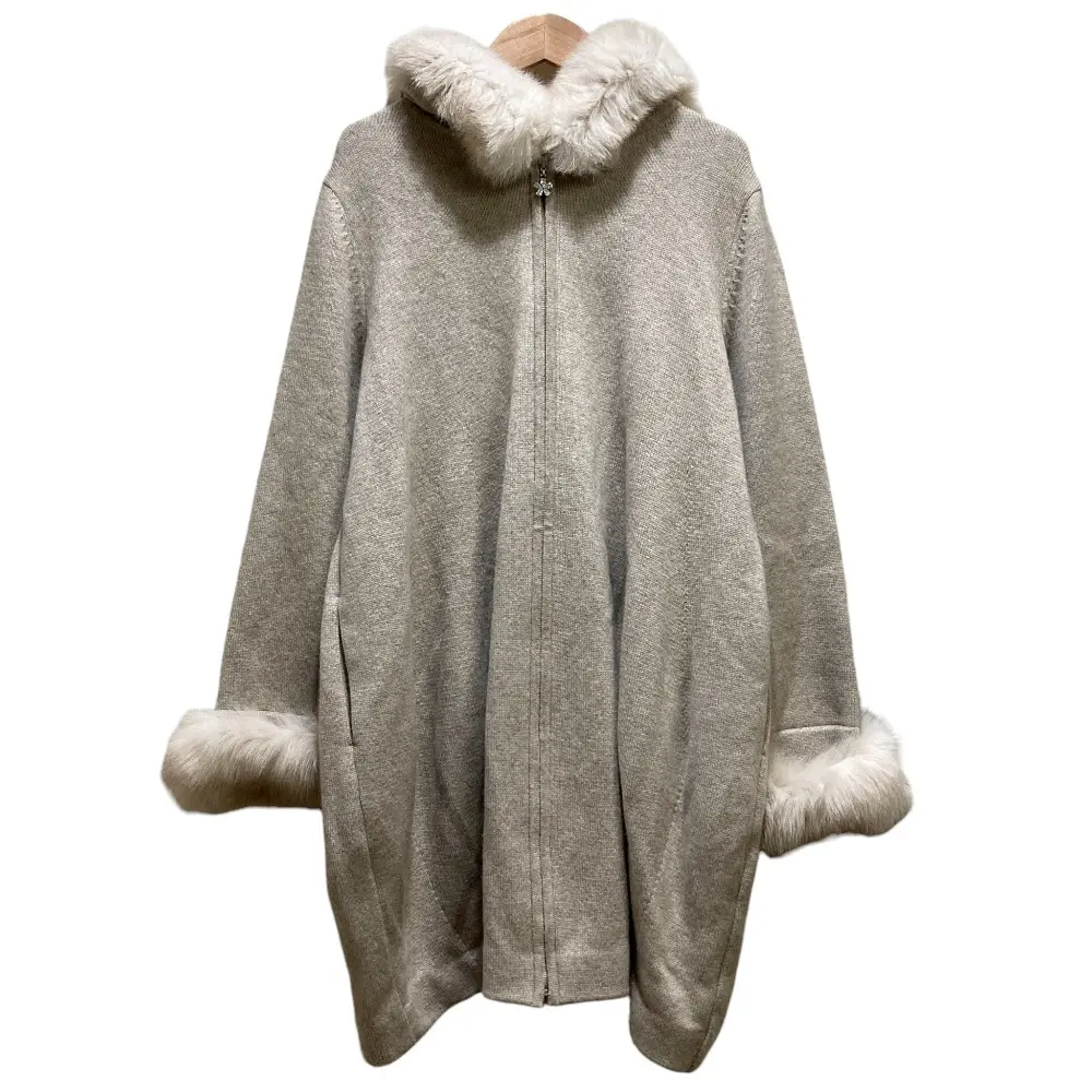 21AW Rene ルネ フォックスファー カシミヤ ニットコート 6132050B サイズ36 ベージュ