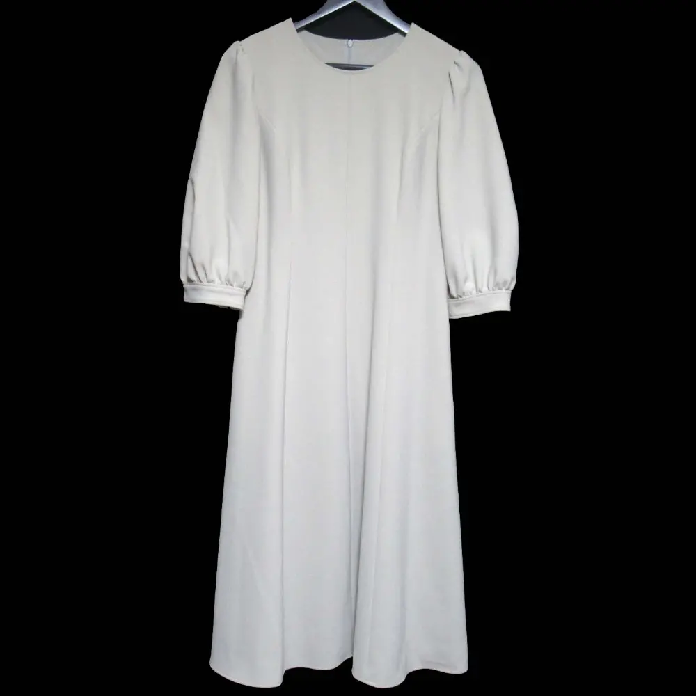 24SS Rene ルネ ハーフスリーブ ミモレ丈 ワンピース 5416130 サイズ36 ベージュ