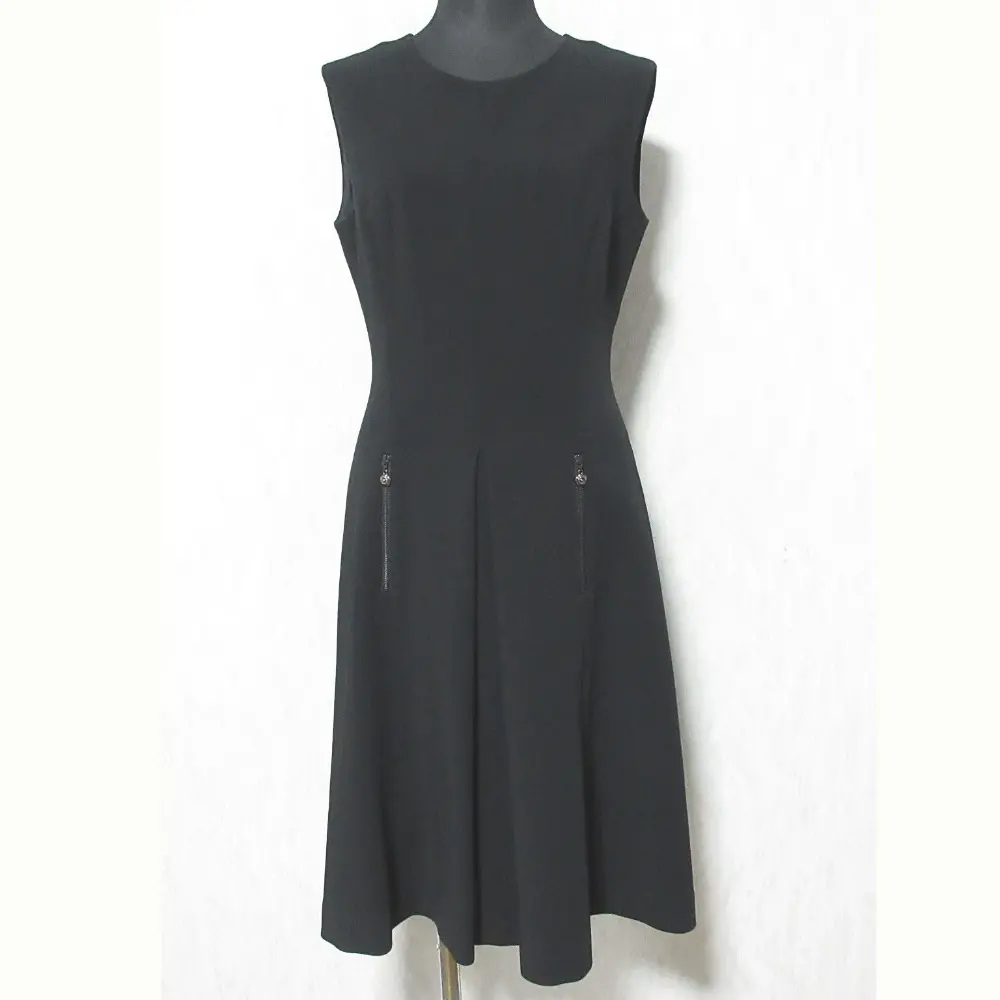 Rene basic ルネベーシック ノースリーブタックワンピース 5446040 サイズ36 ブラック