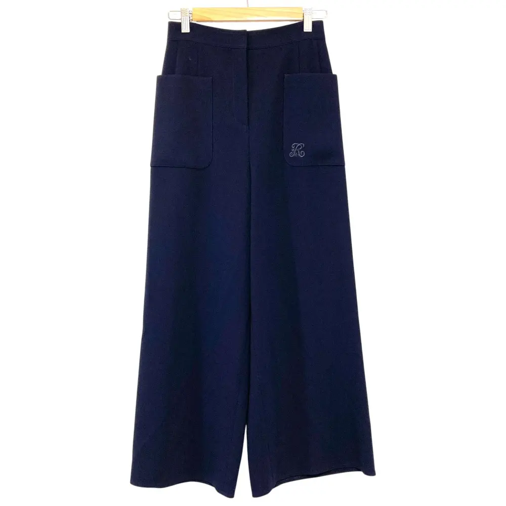 Rene ルネ Embroidery Pocket Pants ロゴ刺繍 パンツ 5335030 サイズ36 ネイビー