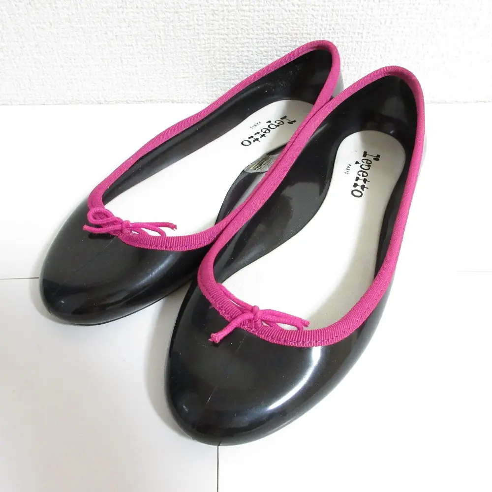 repetto レペット CENDRILLON Baby サンドリオン ベイビー バレエシューズ フラット レインパンプス 37 23.5cm相当 ブラック