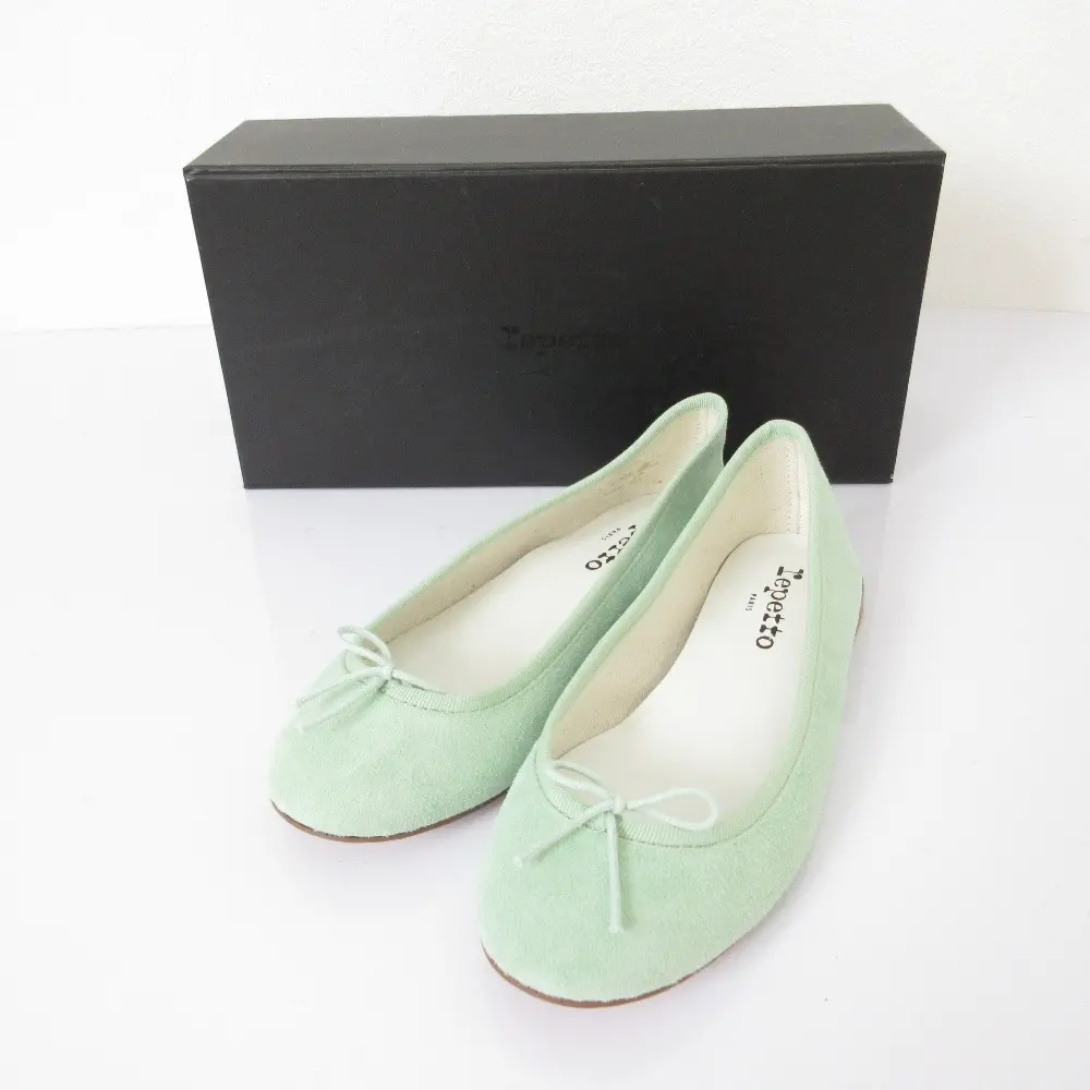 repetto レペット Cendrillon AD サンドリオン スエード ラウンドトゥ バレエシューズ パンプス 35 22cm相当 ミントグリーン