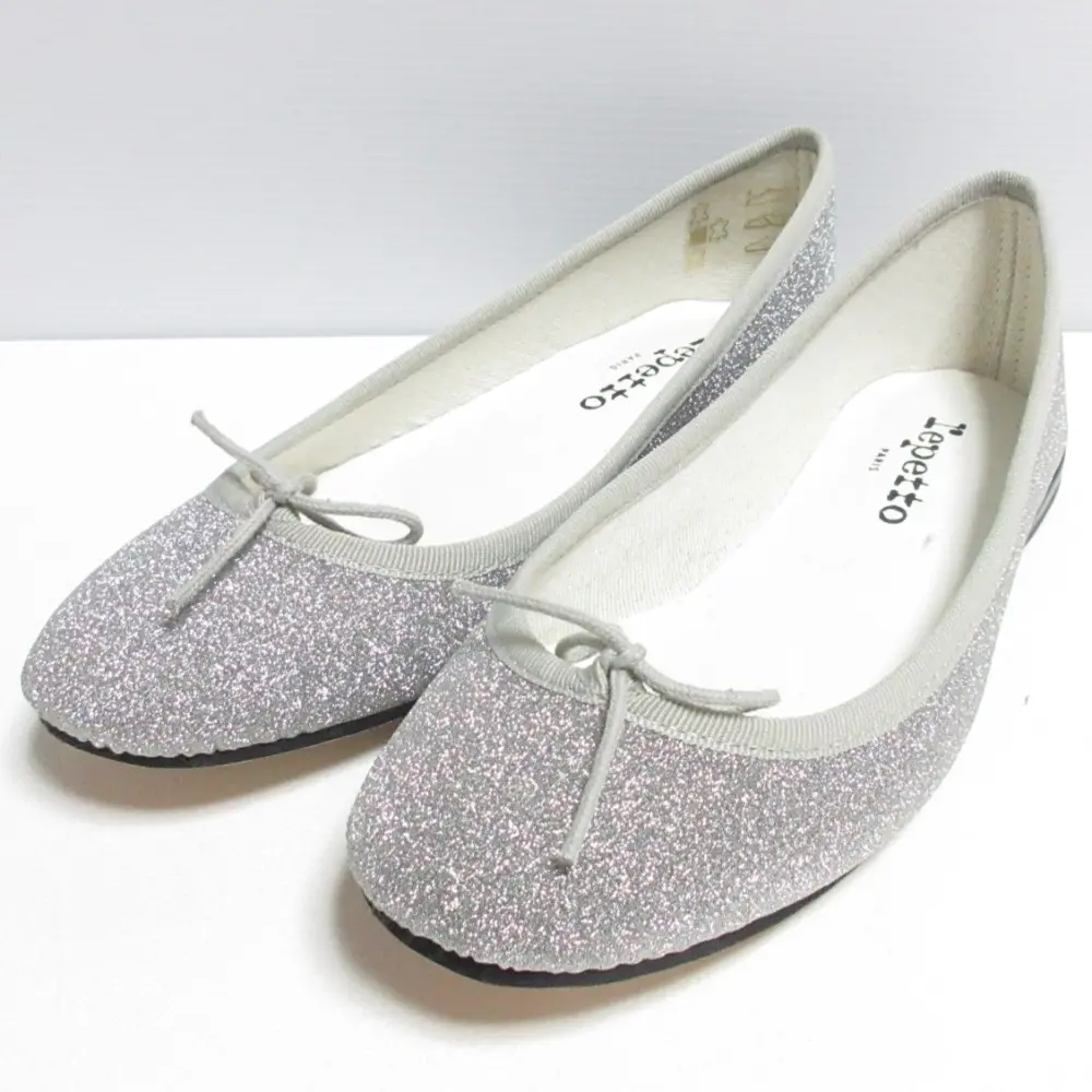 Repetto レペット CENDRILLON V086STAR サンドリオン グリッター ラウンドトゥ バレエシューズ パンプス 35 22.5cm相当 シルバー