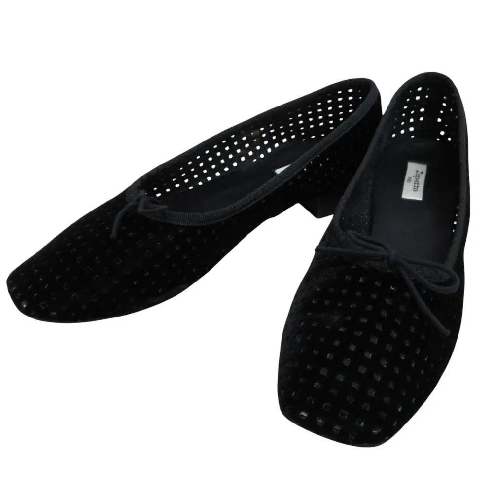 レペット Danse Ballerinas Cadence カットアウト リボン フラットシューズ パンプス 39 24.5cm相当 ブラック