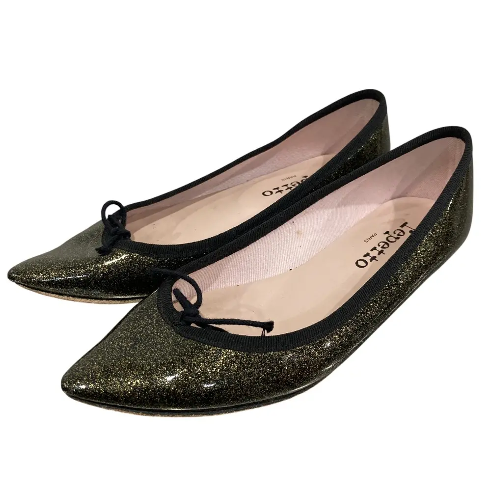 repetto レペット パテントレザー ポインテッドトゥ フラットパンプス 23.5～24cm相当 メタリックゴールドカラー