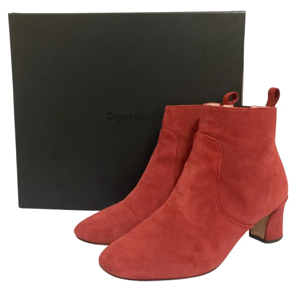 repetto レペット スエード サイドジップ ショートブーツ サイズ36 23cm相当 レッド