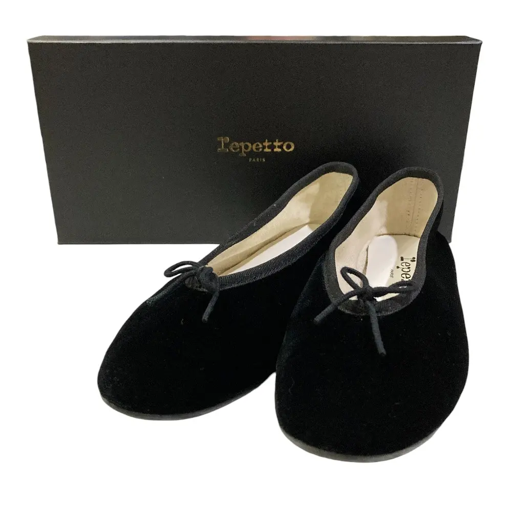 repetto レペット Lilouh バレエ フラットシューズ ベロア F34 22.0cm相当 ブラック