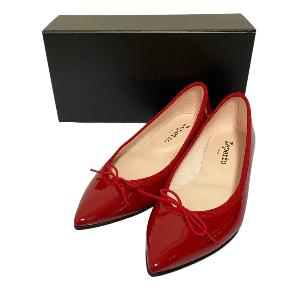 repetto レペット Brigitte ブリジット バレエフラット パンプス VX1556V サイズ39 24.5cm相当 レッドの買取実績【2026年1月買取】