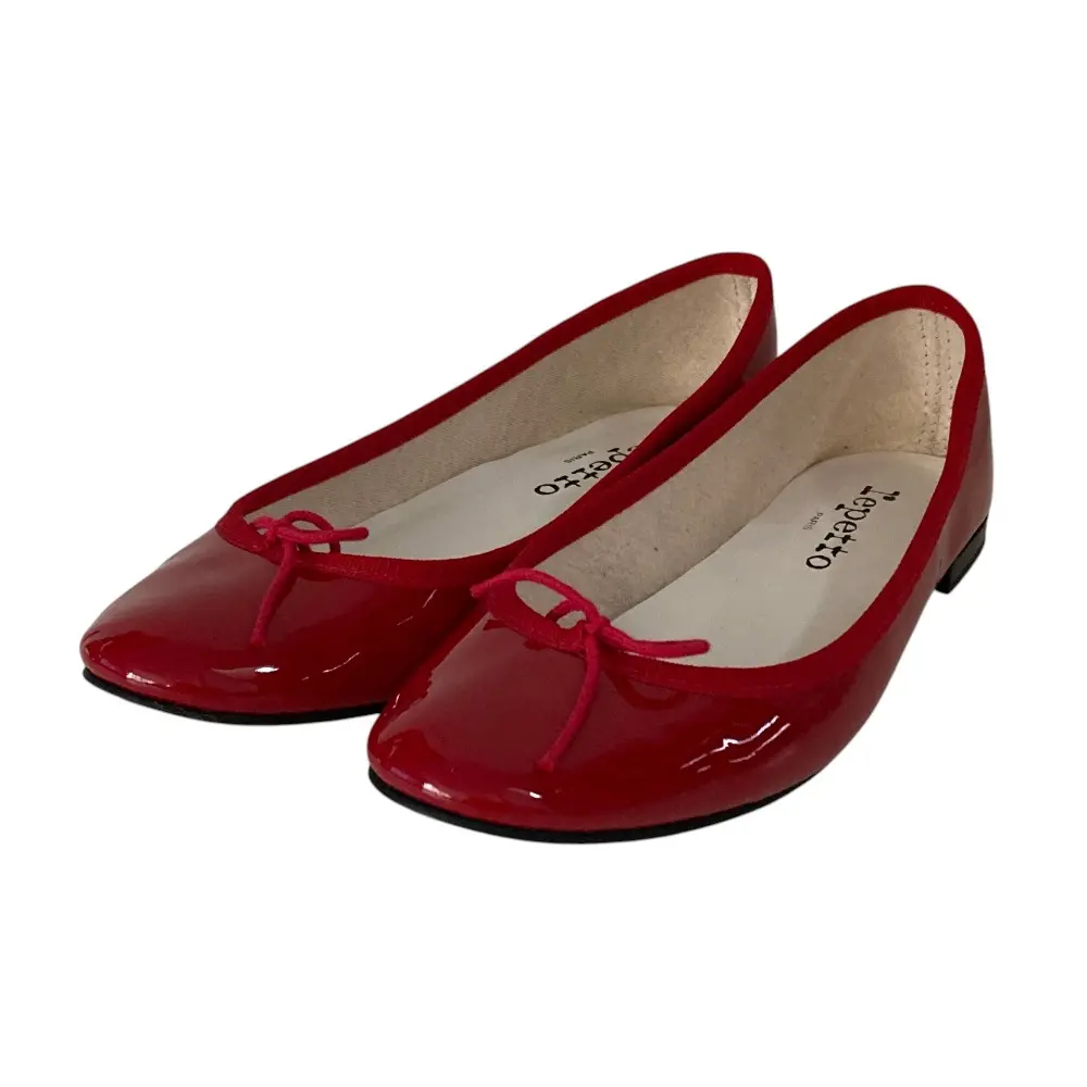 Repetto レペット サンドリオン パテントレザー バレエシューズ フラットパンプス 37 約23.5cm レッド