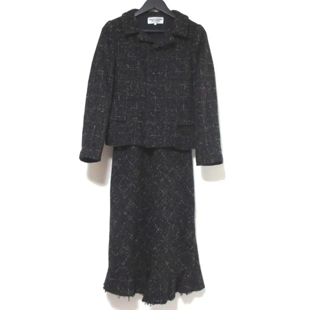 robe de chambre ローブドシャンブルコムデギャルソン ツイード テーラードジャケット ワンピース セットアップ M ブラック系
