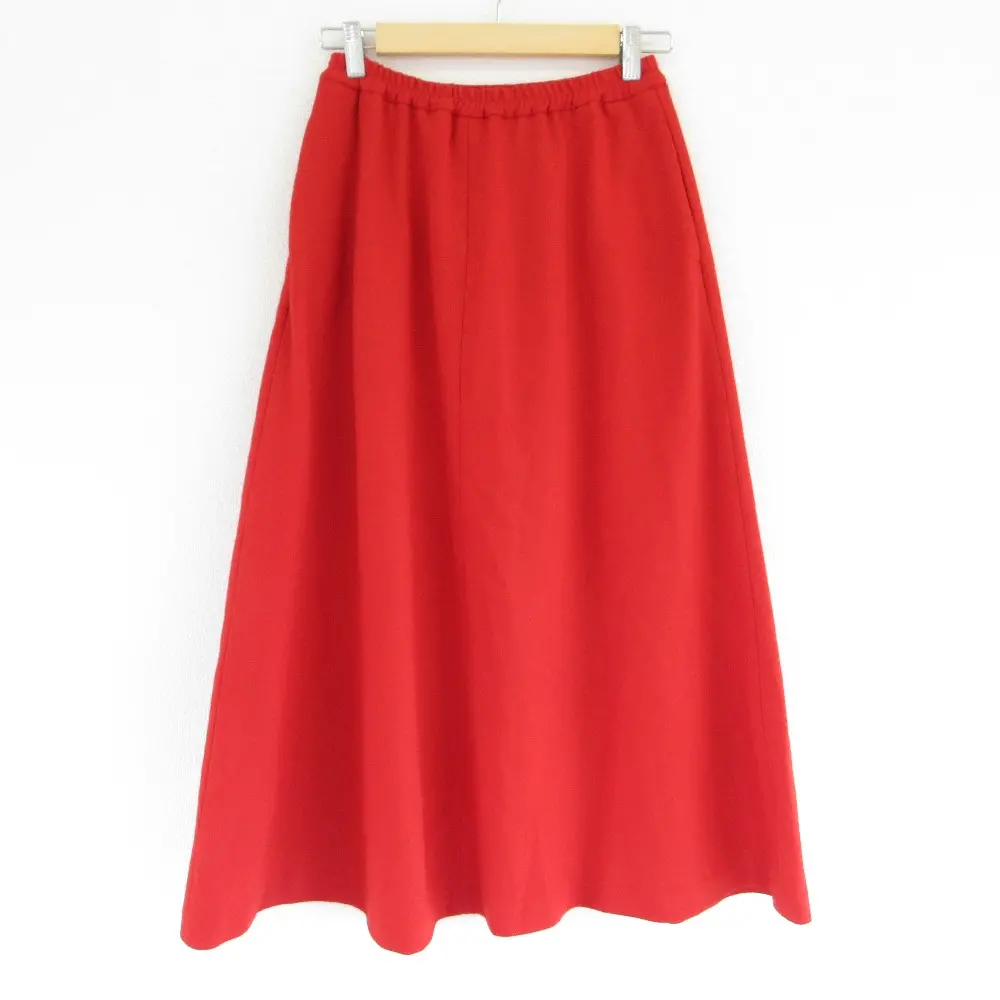 23AW RHC Ron Herman アールエイチシー ロンハーマン ウール イージー フレア ロングスカート XS レッド