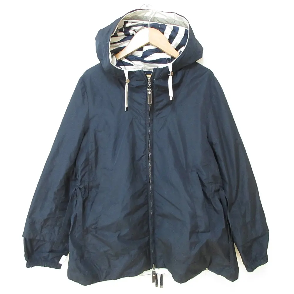 S Max Mara エスマックスマーラ THE CUBE ボーダー リバーシブル パーカー ジャケット 40 ネイビー×ホワイト