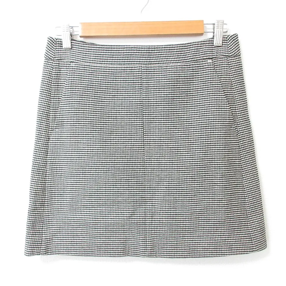 S MaxMara エスマックスマーラ 千鳥格子柄 ウール100％ 台形 ミニスカート 38 ブラック系