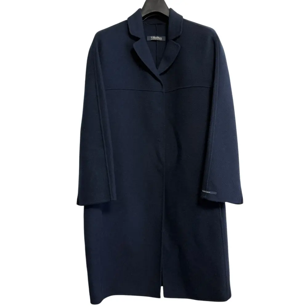 S Max Mara エスマックスマーラ Cucito A Mano チェスターコート I40サイズ ネイビー