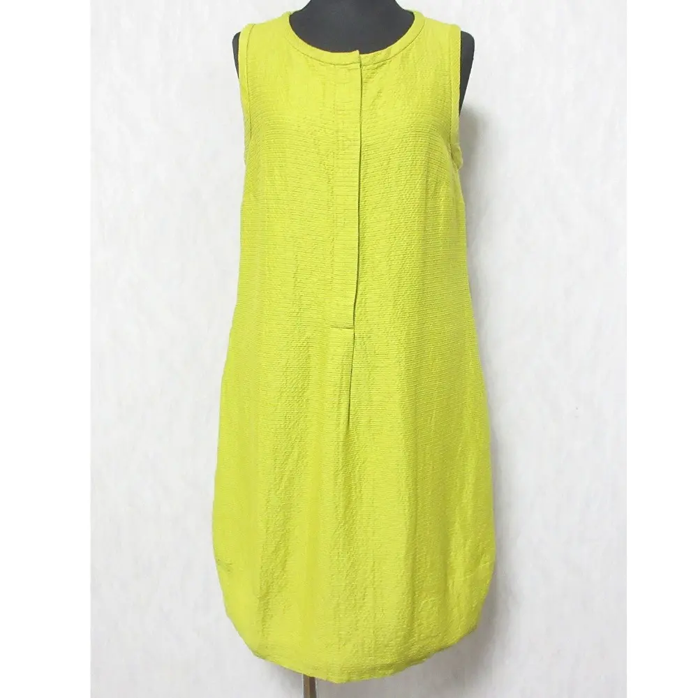 S Max Mara エスマックスマーラ シルクブレンド ノースリーブ ひざ丈 ワンピース ドレス 92212252 40 イエロー