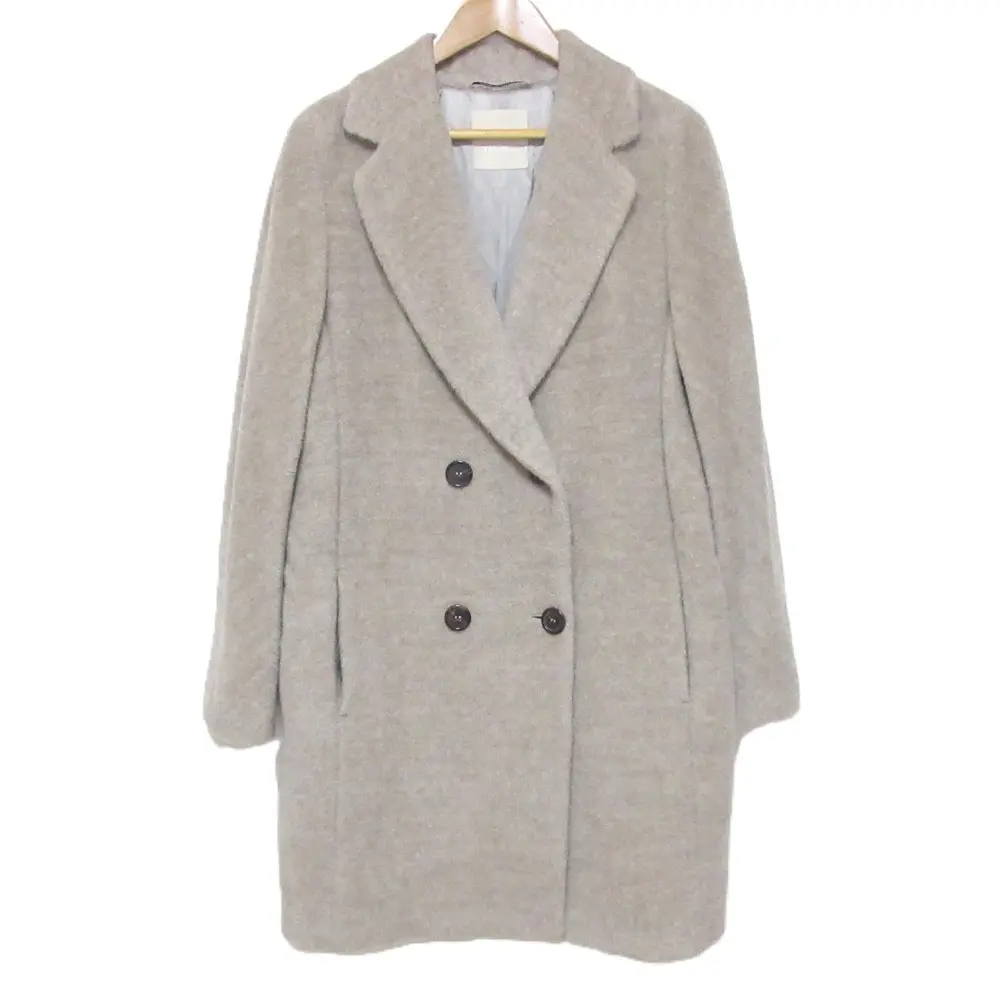 'S Max Mara エスマックスマーラ アルパカウール ダブルブレスト チェスターコート 36 ベージュ