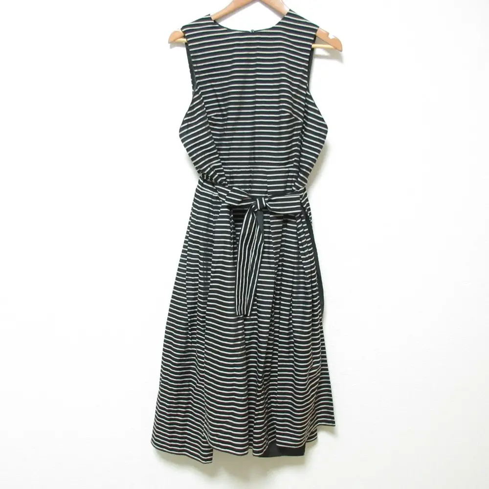 S Max Mara エスマックスマーラ リバーシブル ノースリーブ ミモレ丈 ラップワンピース サイズ42 ブラック