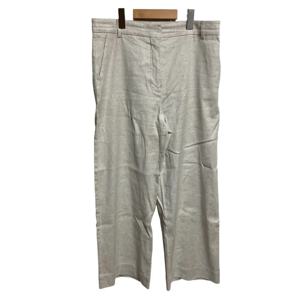 25SS S Max Mara エスマックスマーラ ストレッチ リネン ストレートパンツ スラックス サイズ44 オフホワイト