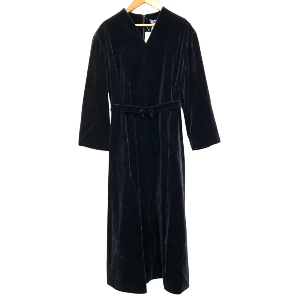 23AW 'S Max Mara エスマックスマーラ ベルベットワンピース サイズ50 ネイビー