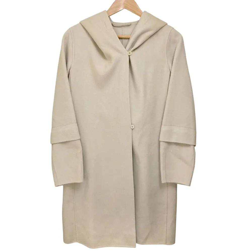 S Max Mara エスマックスマーラ フーデッド ウールリバーコート サイズ40 ベージュ
