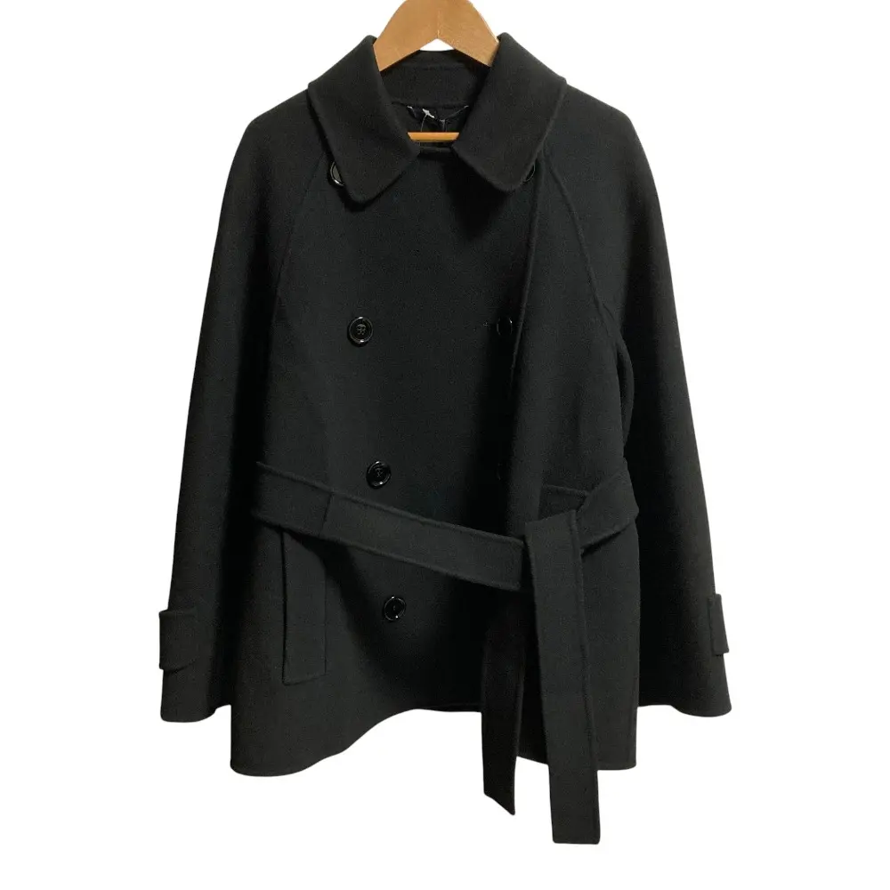 25SS S Max Mara エスマックスマーラ LOUTS ウール リバー ショートコート 25290860216 サイズ38 ブラック