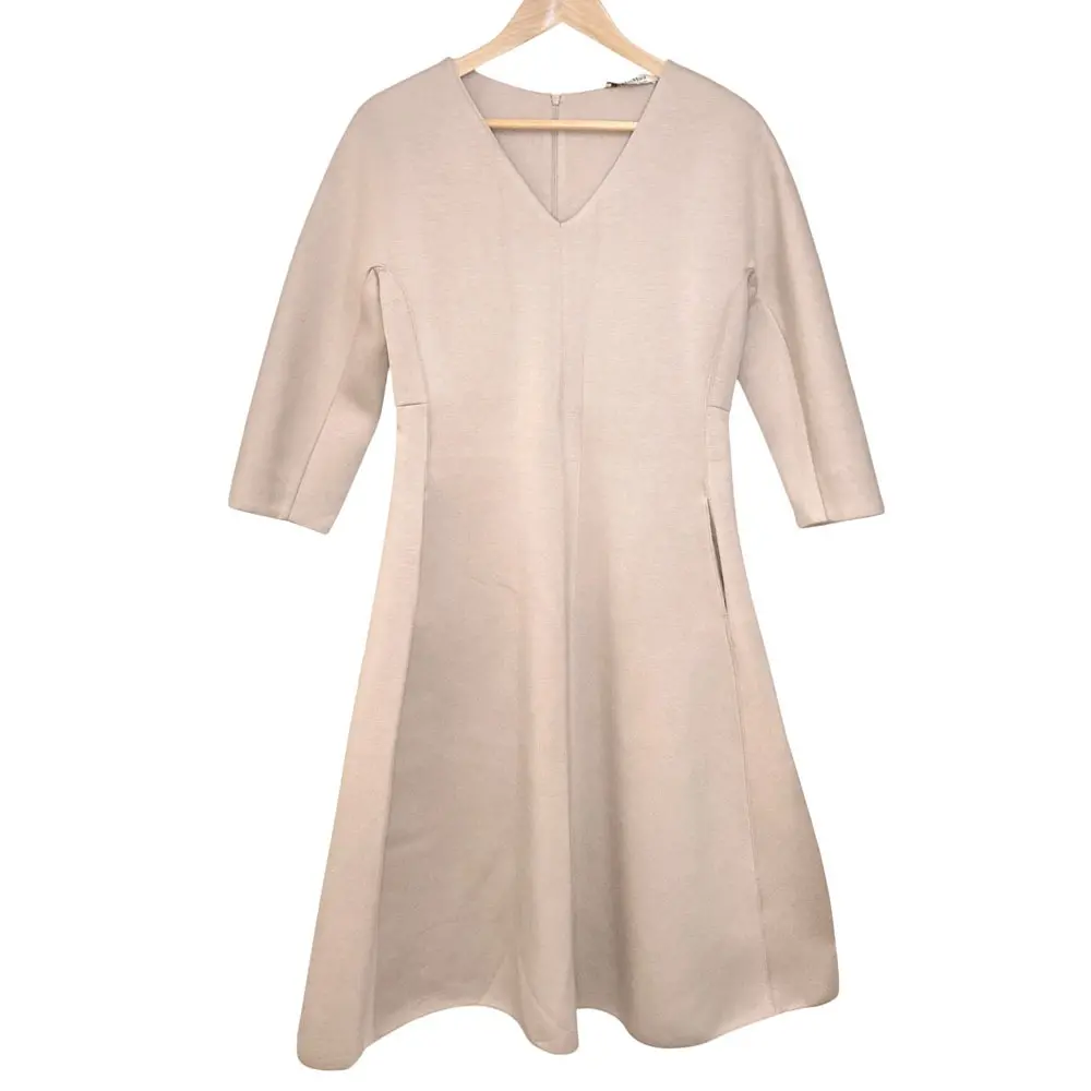 25SS S Max Mara エスマックスマーラ Vネック ダンボール ワンピース 2519621011 サイズL ブラウン