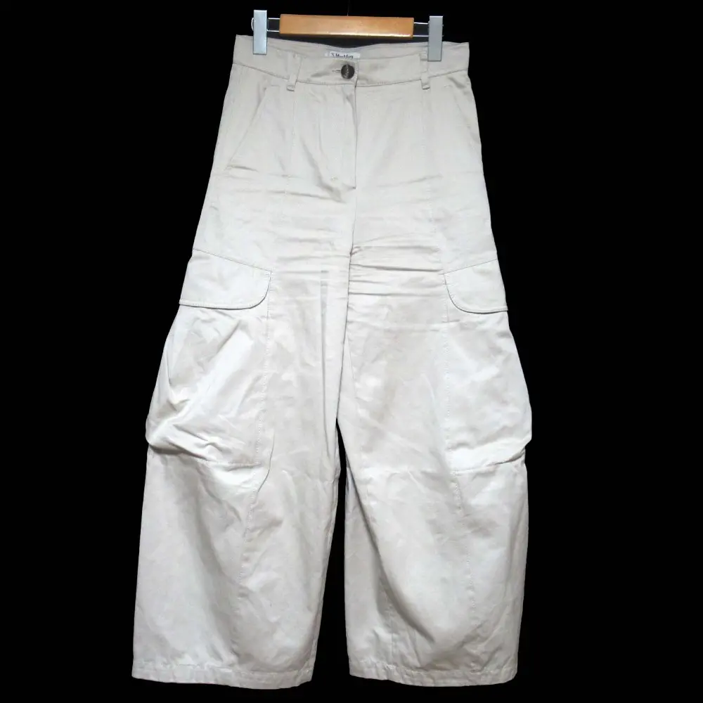 25SS S Max Mara エスマックスマーラ ワイド カーゴパンツ F34サイズ ベージュ