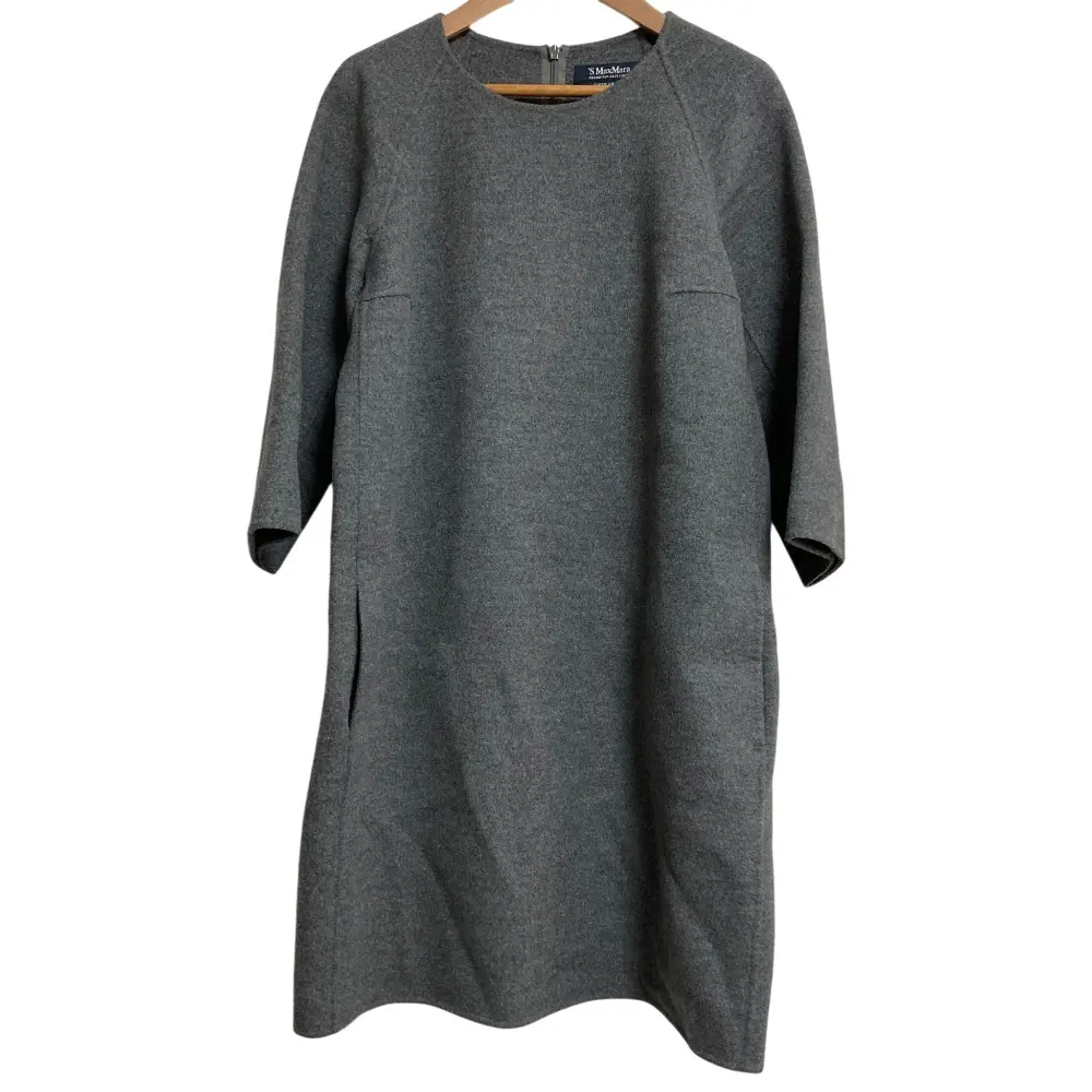 S Max Mara エスマックスマーラ CUCITO A MANO ウール ワンピース サイズ36 グレー