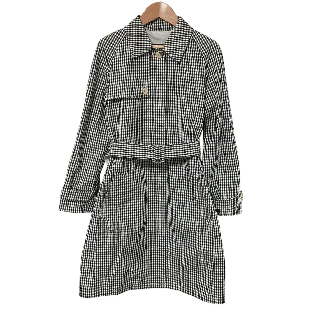 S Max Mara エスマックスマーラ ギンガムチェック トレンチコート サイズ38 ブラック ホワイト