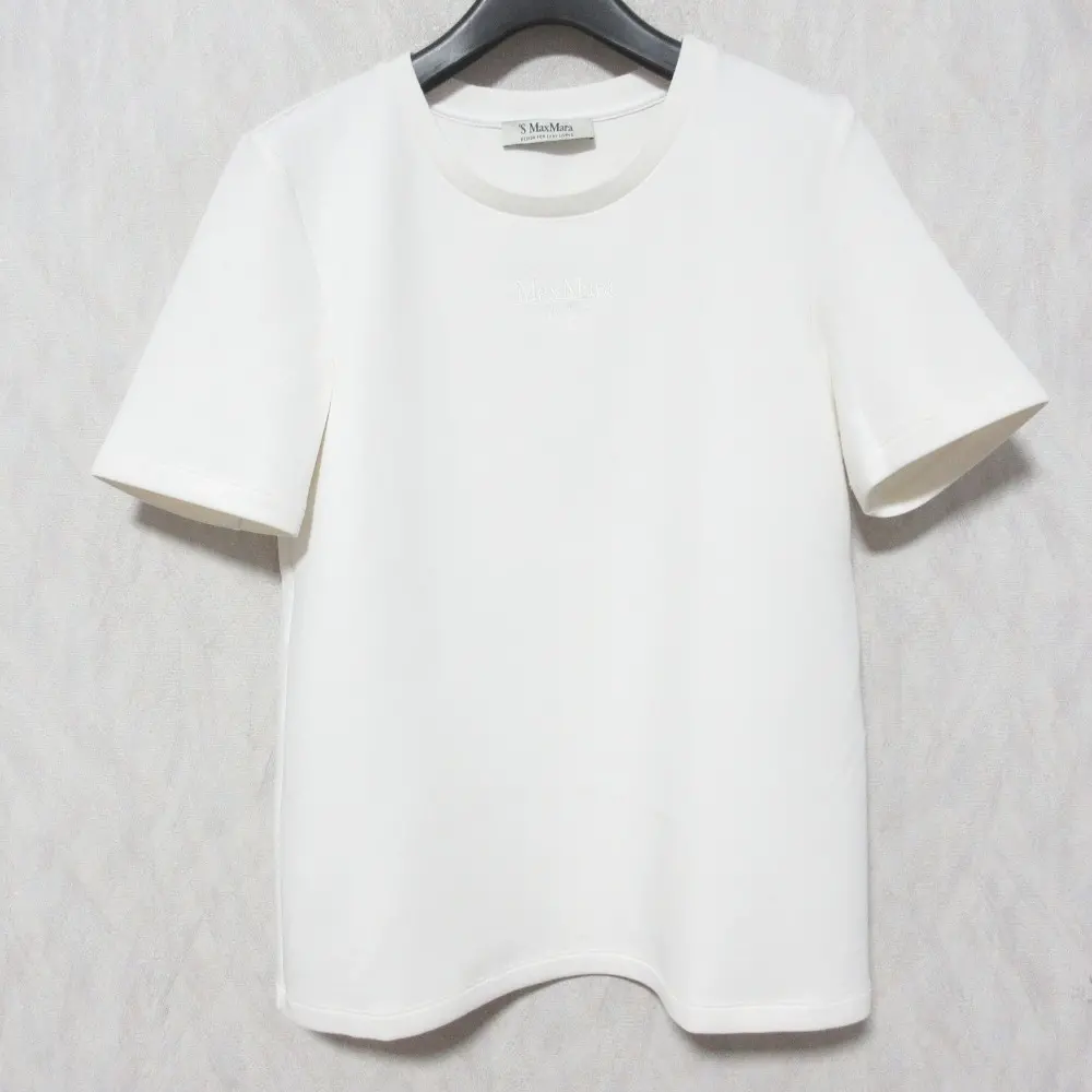 25AW 'S Max Mara エスマックスマーラ The Cube TUBO スキューバ ジャージー カットソー Tシャツ 2529976021 サイズS ホワイト