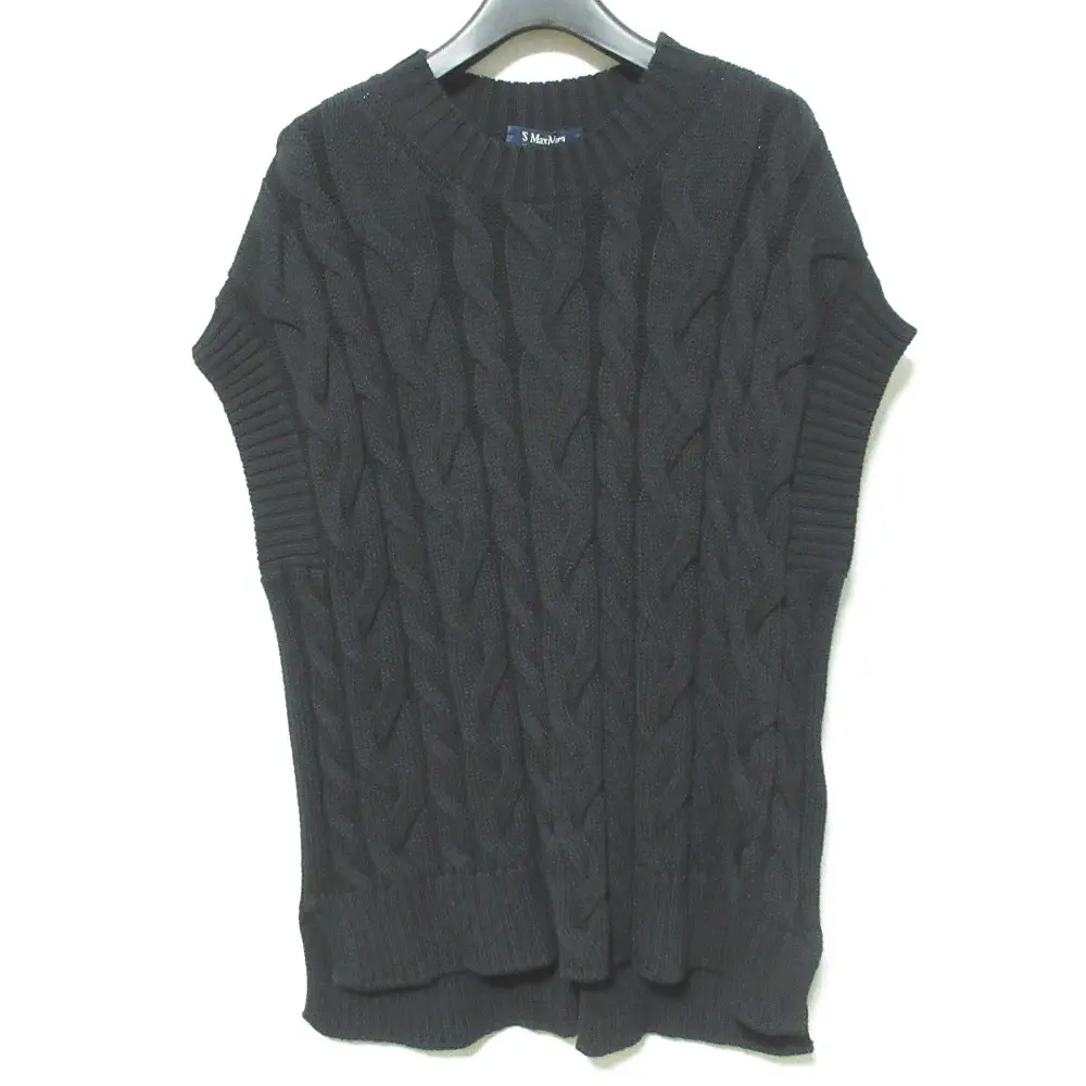 24SS 'S Max Mara エスマックスマーラ ケーブルニット ベスト サイズM ブラック
