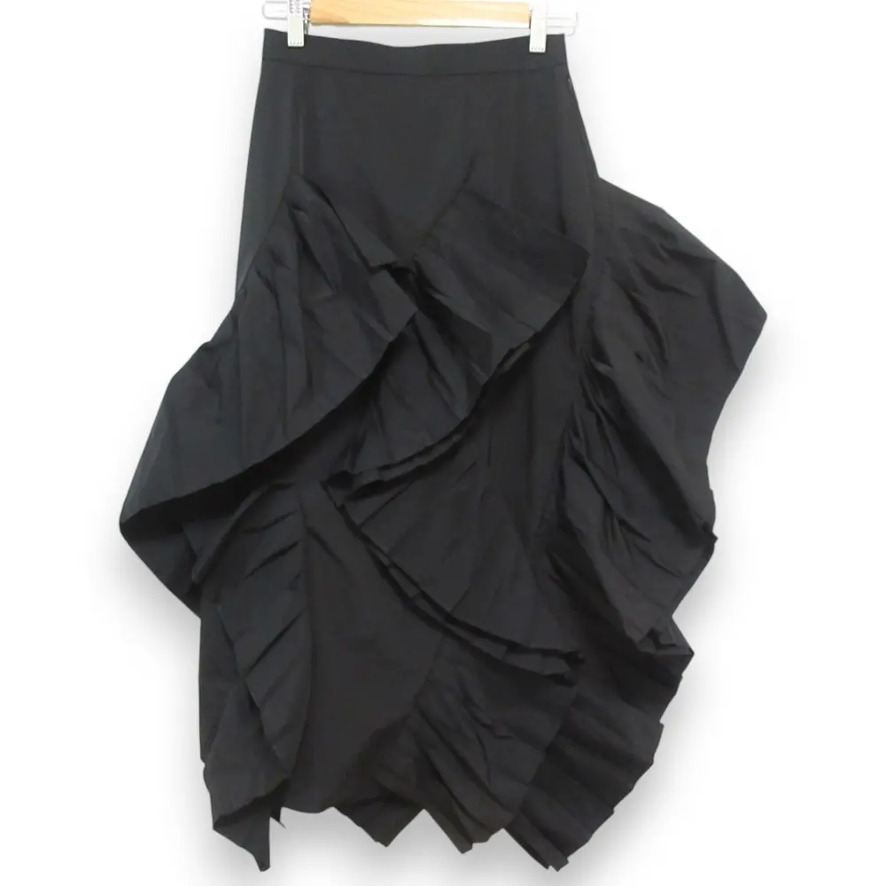 ENFOLD エンフォルド 変形フリルプリーツ ロングスカート 300CA331-2750 サイズ36 ブラック