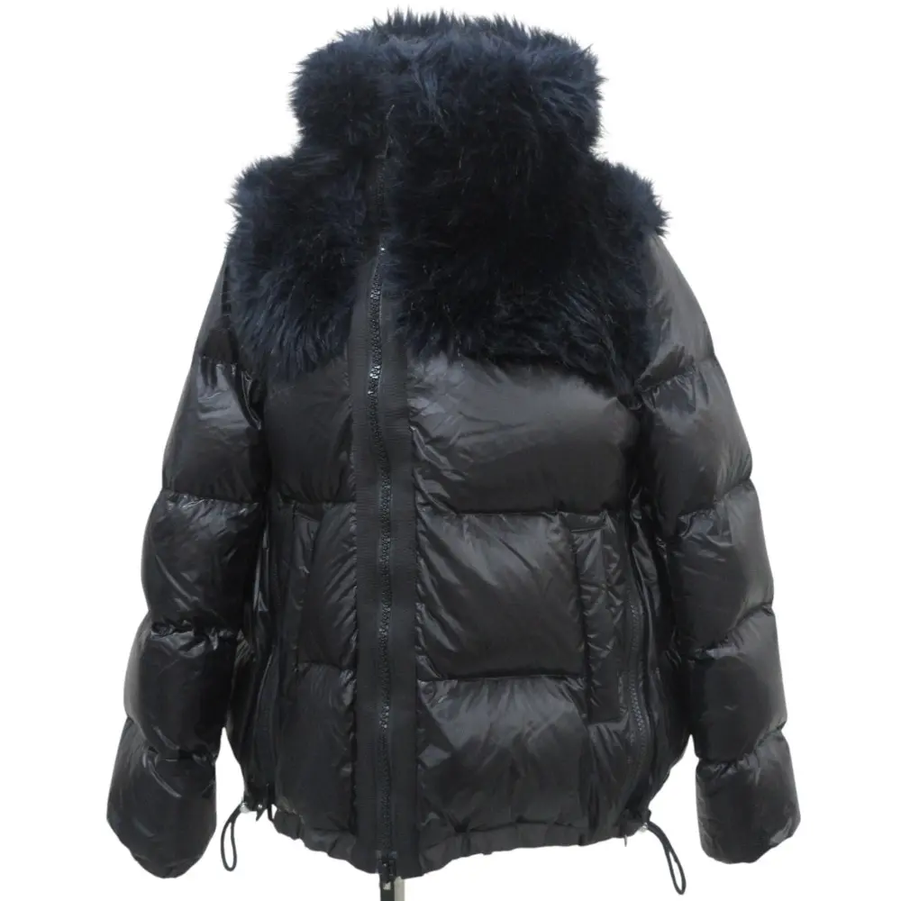 sacai サカイ フェイクボリュームファー ダウンジャケット 18-04041 サイズ2 ブラック