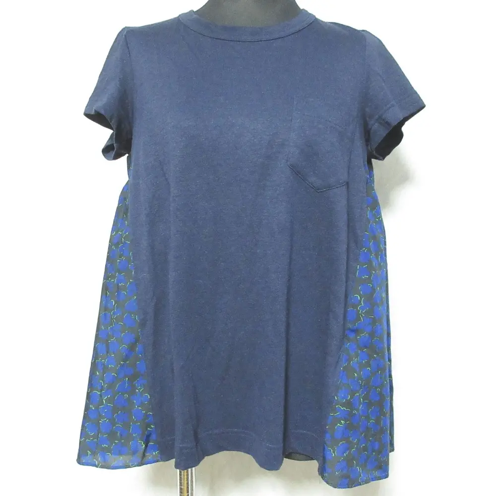 sacai サカイ バッグギャザー ブラウス プルオーバーカットソー 16-02475 サイズ1 ネイビー