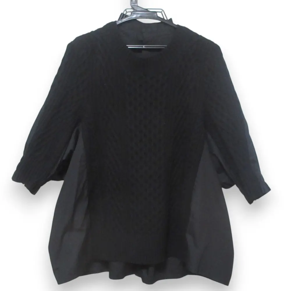 sacai サカイ ドッキング レースアップ ブラウス ウール セーター