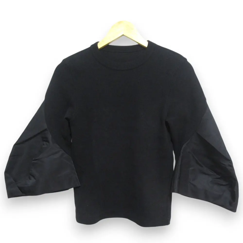 sacai サカイ レースドッキング リブニット ハイネック 半袖 ニット