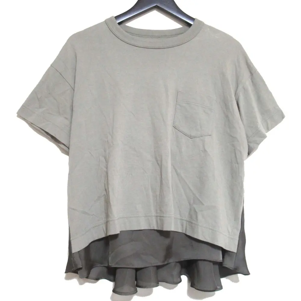 23SS Sacai サカイ 半袖 ドッキング Tシャツ 23-06566 2サイズ カーキ