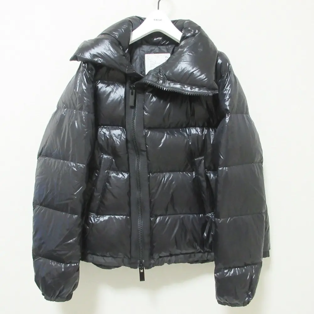 SACAI サカイ アシンメトリー ハイネックダウンジャケット 18-04042 3 ブラック