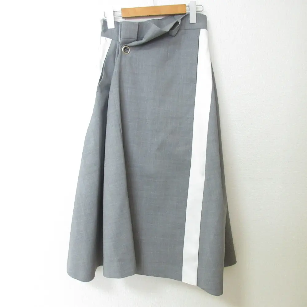 sacai サカイ asymmetric skirt アシンメトリーロングスカート 20-05048 サイズ1 グレー