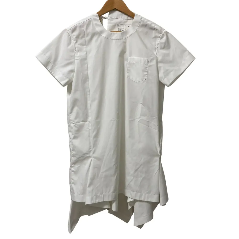 24SS sacai サカイ Cotton Poplin Pullover 半袖 プルオーバーブラウス 24-07095 サイズ1 ホワイト